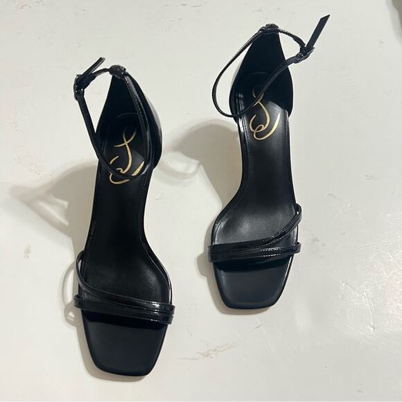 Sam Edelman Black Patent Leather PEONIE KITTEN HEEL SANDAL - Picture 10 of 15